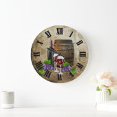 ワインバレルとグラス ラージ壁時計 (ホーム)
