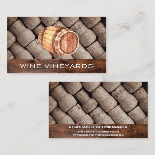 ワインバレルとコルク 名刺 (正面/裏面)