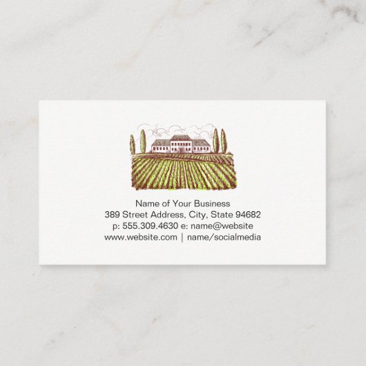 ワインバレルとブドウ園エステート 名刺 (裏面)