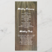 ワインバレルカウボーイブーツカントリーウェディングプログラム プログラム (裏面)