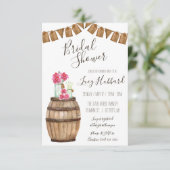 ワインバレルフローラ、メイソンジャーブライダルシャワー 招待状 (スタンド正面)
