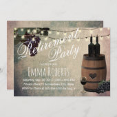 ワインバレルブドウヴィンテージ退職パーティー 招待状 (正面/裏面)