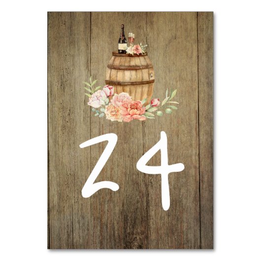 ワインバレル素朴カントリーフローラ テーブルナンバー (正面)
