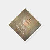 ワインバレル素朴フローラウッド結婚ズ スタンダードカクテルナプキン (角)