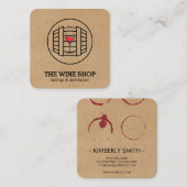 ワインバレル&グラス | ソムリエ スクエア名刺 (正面/裏面)