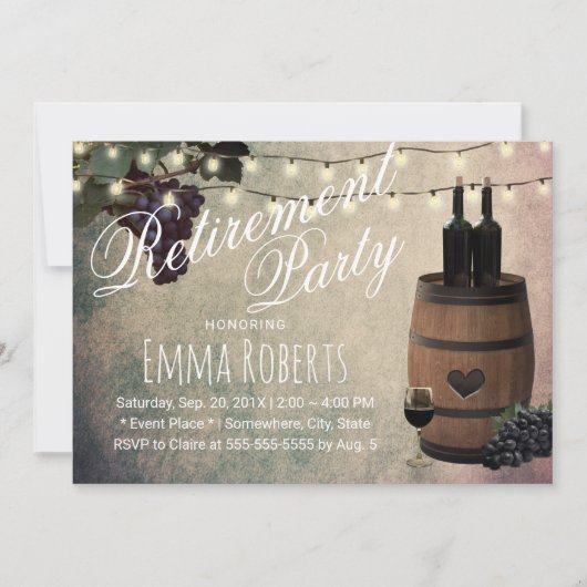 ワインバレル グレープ ヴィンテージ 引退パーティー 招待状 (正面)