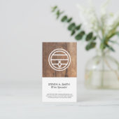 ワインバレル |木材 名刺 (スタンド正面)