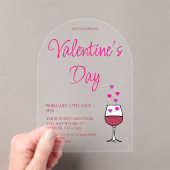 ワインバレンタインデーパーティー アクリル招待状 (インサイチュ (ポータブル))