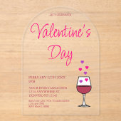 ワインバレンタインデーパーティー アクリル招待状 (正面)