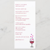 ワインバレンタインデーパーティー メニュー (正面)