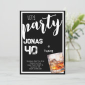 ワインバーでの大人の誕生日パーティー招待状 招待状 (スタンド正面)