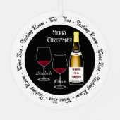 ワインバーとテイスティングルームクリスマスオーナメント メタルオーナメント (裏面)