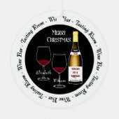 ワインバーとテイスティングルームクリスマスオーナメント メタルオーナメント (正面)
