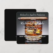 ワインバーと高級クラブの誕生日パーティー 招待状 (正面/裏面)