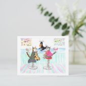 ワインバーに登場する猫たち「次はどのお店?」 ポストカード (スタンド正面)