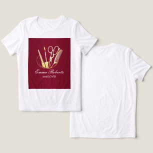 ワインバーガンディーとゴールデンビューティーサロン トライブレンドTシャツ