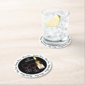 ワインバーテイスティングルームマンウーマンケーブバー ラウンドペーパーコースター (インサイチュ)