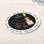 ワインバーテイスティングルームマンウーマンケーブバー ラウンドペーパーコースター (アングル)