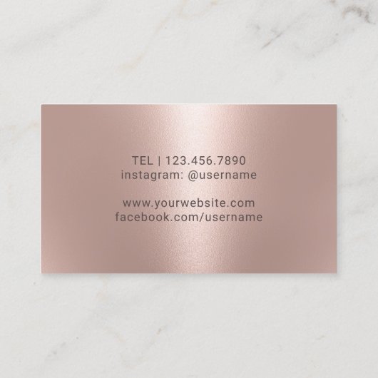 ワインバーテンダーソムリエネイビーブルー&バラ金ゴールド 名刺 (裏面)