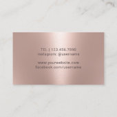 ワインバーテンダーソムリエブラック&バラ金ゴールド 名刺 (裏面)