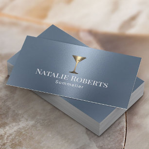 ワインバーテンダーソムリエモダンダスティブルー 名刺