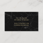 ワインバーテンダーソムリエモダンダークマーブル 名刺 (裏面)
