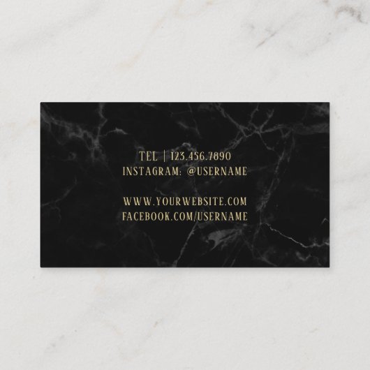 ワインバーテンダーソムリエモダンダークマーブル 名刺 (裏面)