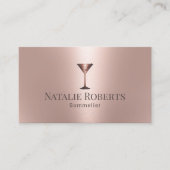 ワインバーテンダーソムリエモダンバラ金ゴールド 名刺 (正面)