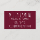 ワインバーレストランワイナリーレッドグラスソムリエ 名刺 (裏面)
