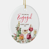 ワインバー初めてのクリスマス婚約したオーナメントプレゼント セラミックオーナメント (右)