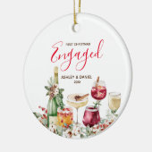 ワインバー初めてのクリスマス婚約したオーナメントプレゼント セラミックオーナメント (左)
