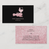 ワインバー テンダー ソムリエ ローズゴールド 名刺 (正面/裏面)
