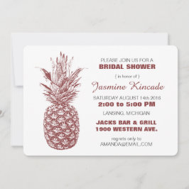 ワインパイナップルブライダルシャワー招待状 招待状