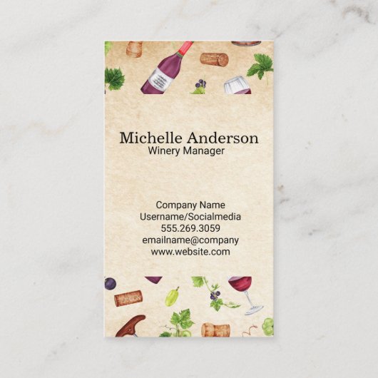 ワインパターン | ブドウ畑 | テースティングス 名刺 (裏面)