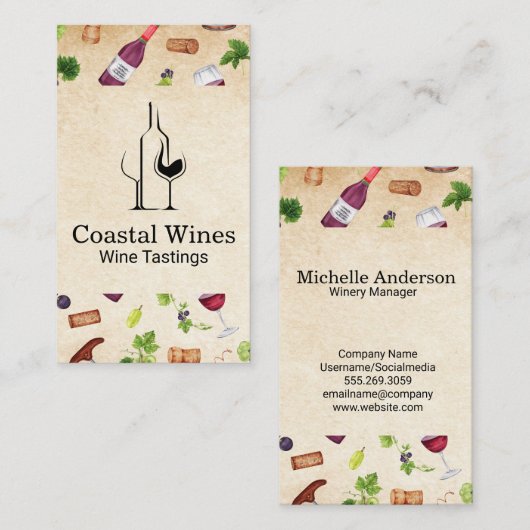 ワインパターン | ブドウ畑 | テースティングス 名刺 (正面/裏面)