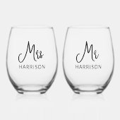 ワインパーソナライズされたグラスさん ステムなしワイングラス (正面)