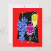 ワインパーティの招待状、編集文字の追加、 (正面)