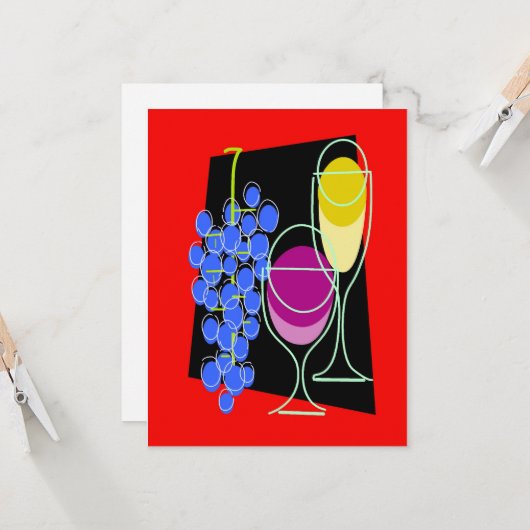 ワインパーティの招待状、編集文字の追加、 (正面/裏面インサイチュ)