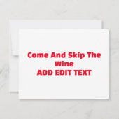 ワインパーティの招待状、編集文字の追加、 (裏面)