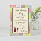 ワインパーティーの抽象的なデザイン 招待状 (スタンド正面)