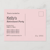 ワインパーティーの招待状（退職祝い） インビテーションポストカード (裏面)