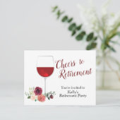 ワインパーティーの招待状（退職祝い） インビテーションポストカード (スタンド正面)