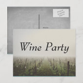 ワインパーティー ヴァインヤード カスタム招待状 インビテーションポストカード (正面/裏面)