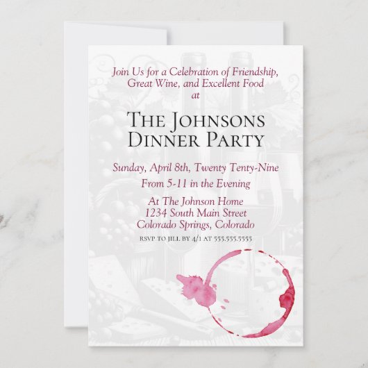 ワインパーティ 招待状 (正面)