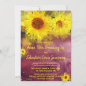 *~*ワインパープルひまわり素朴の国の結婚式 招待状 (裏面)