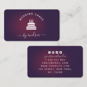 ワインパープルホワイト結婚ズケーキロゴソーシャルメディア 名刺 (正面/裏面)