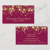 ワインビジネスカード上のゴールドフォイル紙吹雪 名刺 (正面/裏面)