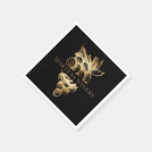 ワインビジネスワイナリーエレガント金ゴールドブドウ スタンダードカクテルナプキン (角)
