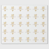 ワインビジネスワイナリー金ゴールドブドウのモノグラム ラッピングペーパー (フラット)