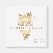 ワインビジネスワイナリー金ゴールドブドウ マグネット (正面)